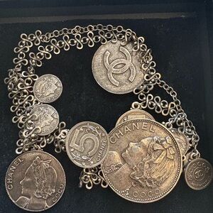 Chanel Vintage Belt Chain Necklace Coin Coco Mark